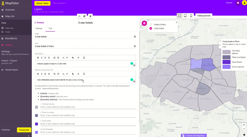Data visualization layers in Choropleth maps