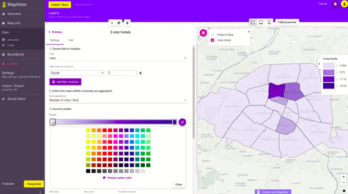 Data visualization layers in Choropleth maps